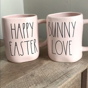 Rae Dunn Happy Easter Bunny Love mug Set